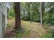 Large, grassy backyard surrounded by mature trees and landscaping, perfect for outdoor activities at 2983 Peek Nw Rd, Atlanta, GA 30318