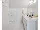 All-white bathroom featuring double vanity and lots of open space at 508 Hastings Dr, Peachtree City, GA 30269