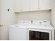 Convenient laundry room with white washer and dryer, plus storage cabinets at 3657 Peachtree Ne Rd # 4A, Atlanta, GA 30319