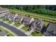 Aerial view of new homes with manicured lawns on a tree lined street at 3860 Oxford Park Ln, Cumming, GA 30040