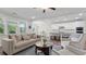 Open-concept living room with seamless flow to the kitchen and dining area at 3860 Oxford Park Ln, Cumming, GA 30040