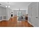 Spacious living room with hardwood floors, fireplace, and sliding door to outdoor space at 1261 Lavista Ne Rd # E-8, Atlanta, GA 30324