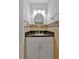 Stylish powder room with granite countertop and decorative tile backsplash at 1261 Lavista Ne Rd # E-8, Atlanta, GA 30324