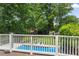 This backyard features a in-ground pool and wooded area at 1036 Oxford Ne Rd, Atlanta, GA 30306