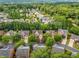 Aerial shot showcases the neighborhood with lush trees and diverse home styles, with well-manicured lawns at 2132 Wrights Mill Ne Cir, Atlanta, GA 30324