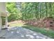 Patio with backyard landscape and wooded lot at 1155 Graystone Xing, Alpharetta, GA 30005