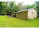 This backyard includes a large grassy area and mature trees at 3854 Bright Star Road, Douglasville, GA 30135