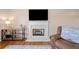 Close up of a fireplace with white mantel and a gray stone hearth at 173 Cline Smith Ne Rd, Cartersville, GA 30121