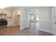 Kitchen view into the living room with stainless steel appliances at 1997 Villa Rica Hwy, Dallas, GA 30157