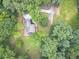 Aerial view of the property, highlighting its beautiful landscaping and mature trees at 3329 Walt Stephens Rd, Stockbridge, GA 30281