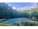 Outdoor tennis courts surrounded by mature trees offer a scenic recreational space at 4120 Abingdon, Cumming, GA 30041