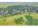 Community aerial view showcasing the neighborhood's lush green landscape, pool, and tennis courts at 4770 Spring Park Cir, Suwanee, GA 30024