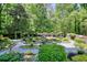 Backyard with detailed gravel garden paths lined with rocks and vegetation at 4853 Carlene Sw Way, Lilburn, GA 30047