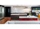 Modern kitchen with sleek, high-gloss black cabinetry, stainless steel appliances, and a large island at 4070 Whitewater Creek Rd, Atlanta, GA 30327