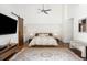 Bright main bedroom features a high ceiling, modern decor, and an ornate area rug at 4070 Whitewater Creek Rd, Atlanta, GA 30327