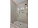 Modern bathroom with a glass-enclosed shower featuring stylish tilework and a convenient built-in niche for toiletries at 904 Urban Ash Ct, Johns Creek, GA 30022