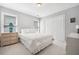 Cozy bedroom with plush carpet, white bedding, and windows that provide natural light at 13995 Mariners Cv, Alpharetta, GA 30005