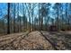 Secluded backyard featuring a storage shed nestled among the trees, offering a private outdoor space at 6865 Cowan Mill Rd, Winston, GA 30187