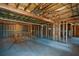 Unfinished basement with exposed ceiling, wood framing, and concrete floor, offering a blank canvas at 6865 Cowan Mill Rd, Winston, GA 30187
