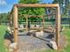 Outdoor area with gravel, fire pit, and wooden swings, offering a cozy and inviting space at 3905 Pointer Rd, Loganville, GA 30052