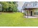 View of large, grassy backyard featuring mature trees at 6118 Arbor Links Rd, Lithonia, GA 30058