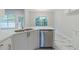 Close up view of the modern kitchen with stainless steel dishwasher, and countertops at 6118 Arbor Links Rd, Lithonia, GA 30058