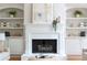 Close up of a white fireplace with built in shelves and a decorative mantle at 1560 Heritage Trl, Roswell, GA 30075