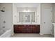 Primary bath features double vanity, tub, and shower at 1278 Houndslake Dr, Marietta, GA 30008