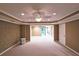 Spacious unfinished basement with recessed lighting, ceiling fan, and neutral-toned walls and carpeting at 1620 Silverleaf Way, Alpharetta, GA 30005
