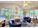 Relaxing sunroom filled with natural light, providing views of the wooded backyard at 1620 Silverleaf Way, Alpharetta, GA 30005