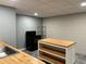 A simple kitchenette features wooden countertops and a black range at 2181 Rodao Sw Dr, Lilburn, GA 30047