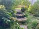 Tranquil backyard garden path with stone steps and greenery at 1884 Whitehawk Ct, Lawrenceville, GA 30043
