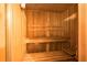 Beautifully designed wooden sauna with built-in benches at 1884 Whitehawk Ct, Lawrenceville, GA 30043