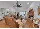 Bright living room with vaulted ceilings, wood floors, a brick fireplace and lots of comfortable seating at 3088 Hiram Sudie Road, Hiram, GA 30141