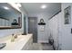 Bathroom with bright vanity and decorative shower at 188 Macedonia Rd, White, GA 30184