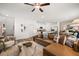 Spacious living room showcases hardwood floors, eat in kitchen, and an open floor plan at 1911 Colestock Se Ave, Conyers, GA 30094