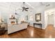 Inviting living room with coffered ceilings, hardwood floors, and a charming fireplace at 4829 Moon Rd, Powder Springs, GA 30127