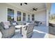 Relaxing covered patio featuring comfortable seating and an outdoor dining area, offering a serene outdoor experience at 7310 Winderlea Ln, Cumming, GA 30040