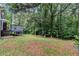 Lush backyard with a wooded view at 112 Laguna Springs Dr, Woodstock, GA 30188