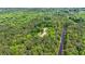 Aerial view of a serene property with lush trees, highlighting its secluded and peaceful setting at 130 Brooklet Way, Brooks, GA 30205
