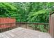 Spacious wooden deck overlooking a private wooded backyard at 651 Coligny Ct, Atlanta, GA 30350