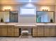 Dual vanity bathroom with modern fixtures, and a glass shower at 913 Sunny Meadows Ln, Marietta, GA 30062