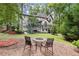 A serene backyard featuring a fire pit and ample space for outdoor activities and entertaining at 4300 May Apple Dr, Alpharetta, GA 30005