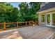 Wooden back deck with railing overlooking a lush green backyard at 1865 Mason Mill Rd, Decatur, GA 30033