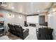 A home theater with tiered seating, projector, and screen for an immersive cinematic experience at 4275 Green Summers Dr, Cumming, GA 30028