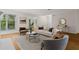 Bright living room features hardwood floors, neutral paint, and stylish furniture at 111 Abingdon Way, Sandy Springs, GA 30328