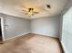 Bedroom featuring neutral walls, carpet, and a ceiling fan at 2658 Deann Dr, Ellenwood, GA 30294