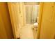 A bathroom with a shower stall, tiled floors, and natural light at 2831 Carolyn Se Dr, Smyrna, GA 30080