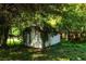 Exterior view of the white backyard shed at 2831 Carolyn Se Dr, Smyrna, GA 30080