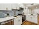 Modern kitchen boasts stainless steel appliances and stylish backsplash at 1240 Woodland Ne Ave # 7, Atlanta, GA 30324